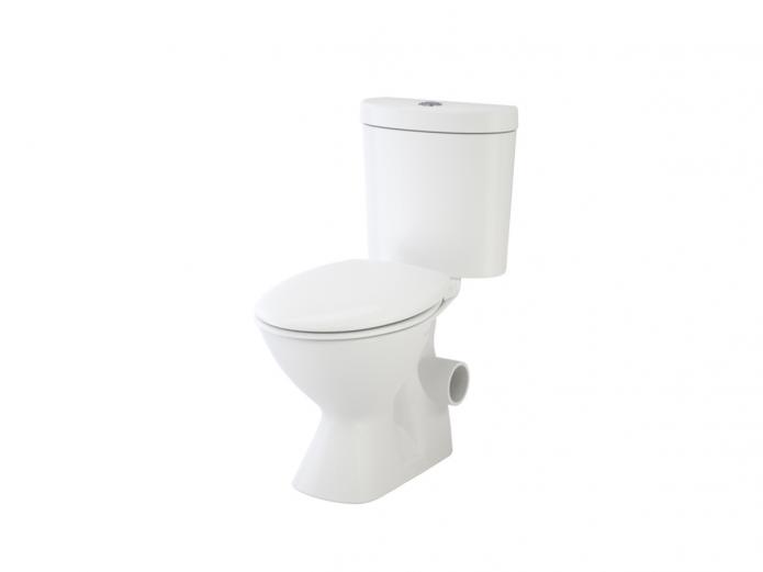 white caroma toilet against a white background