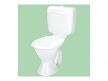 white toilet against a green background