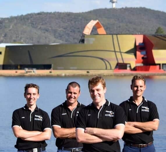 four Water Tight Canberra members pose for a picture